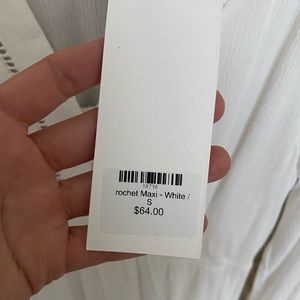 Size small white boho style maxi dress. NTW